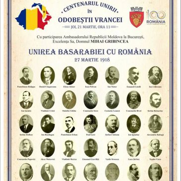 Centenarul Unirii Basarabiei cu România, la Odobești