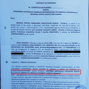 SVSU Odobești va avea mașină de pompieri NOUĂ