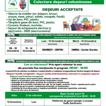 Campanie de colectare a deșeurilor voluminoase, textile și periculoase în Odobești