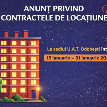 Anunț privind stabilirea cuantumului chiriei pentru anul 2026