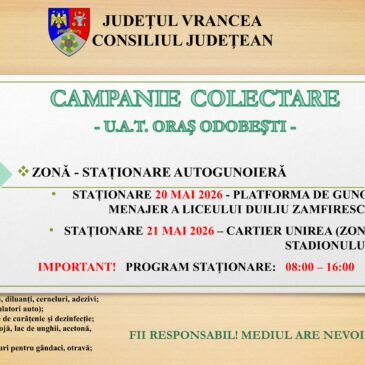 Campanie de colectare a deșeurilor în Odobești – împreună pentru un oraș mai curat în 2026