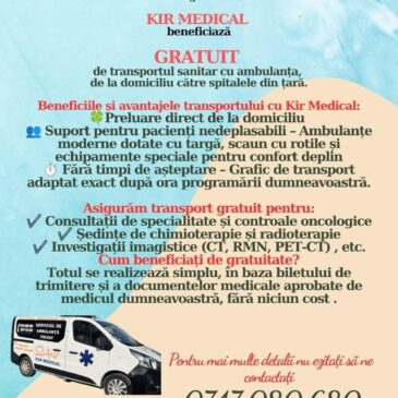 Transport sanitar gratuit pentru pacienții oncologici